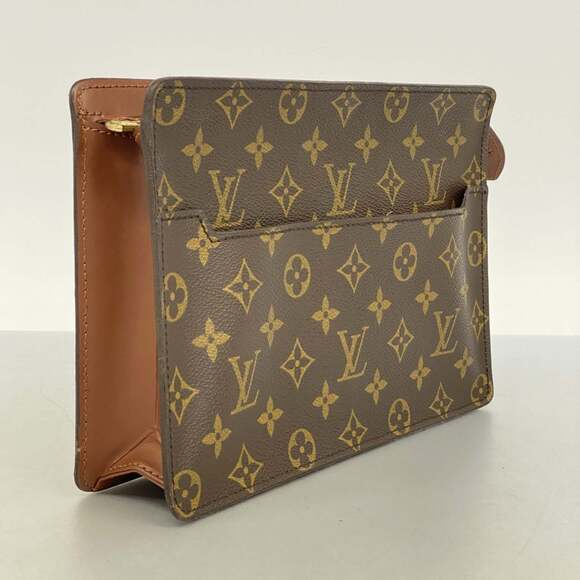 LOUIS VUITTON Authentic Brown Monogram Pochette Clutch Bag - Picture 2 of 11